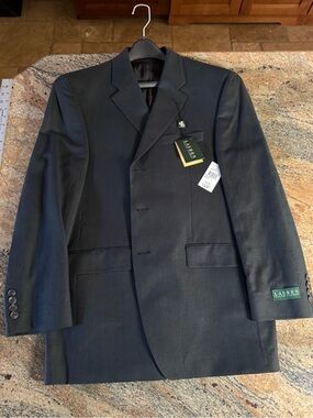 Lauren Ralph Lauren Men's Black Sport Coat Linen/Cotton blend 41R NWT